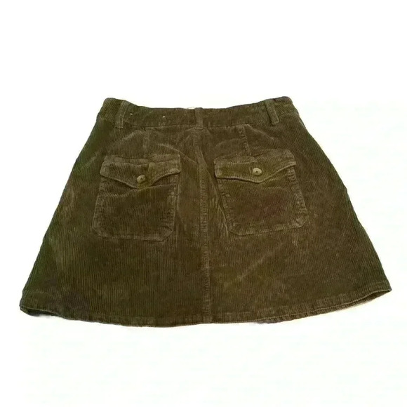 American Eagle Olive Green Corduroy Mini Skirt Size  8 - Picture 4 of 6